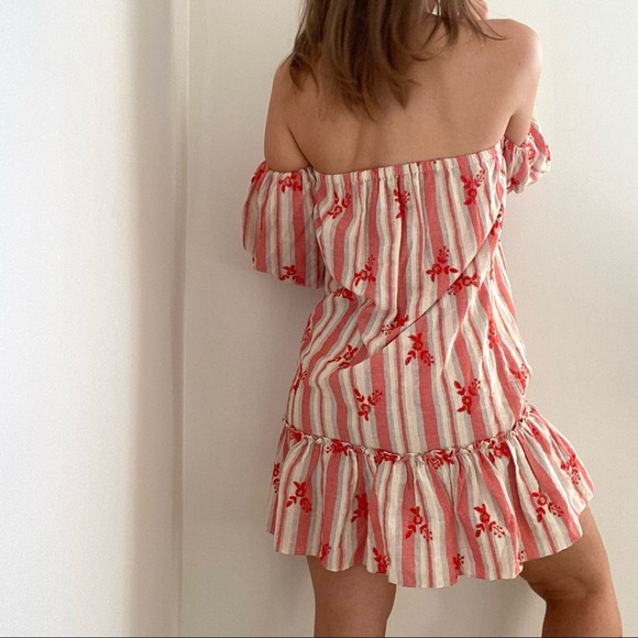 MISA Los Angeles red cream Arcel Dress XS - Picture 6 of 8